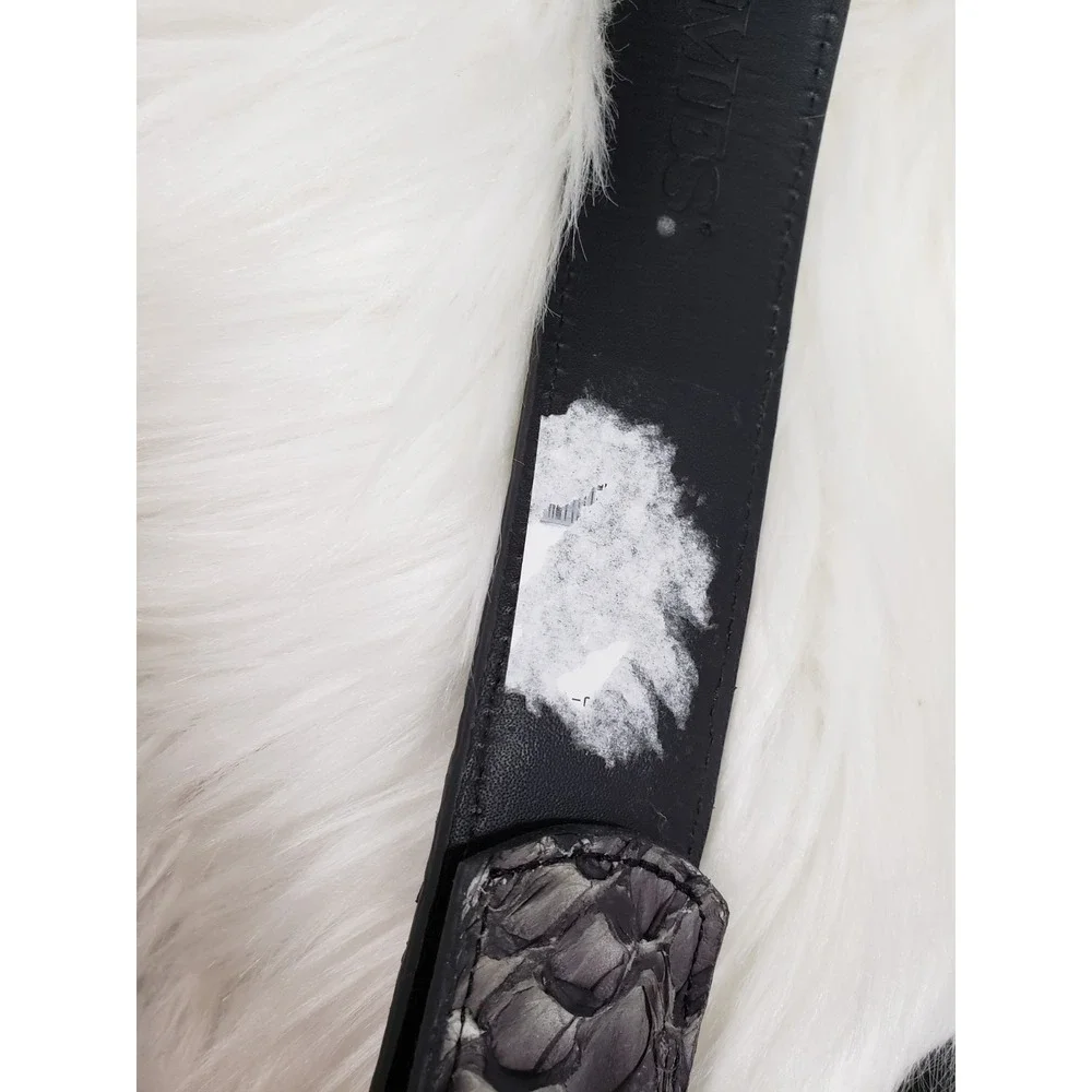 Cody James Mens Embroidered Pirarucu‎ & Bovine Leather Belt Size 46 BLACK